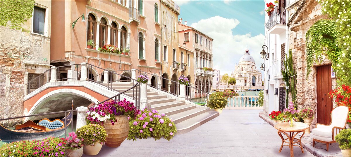 Fotobehang huizen in venice
