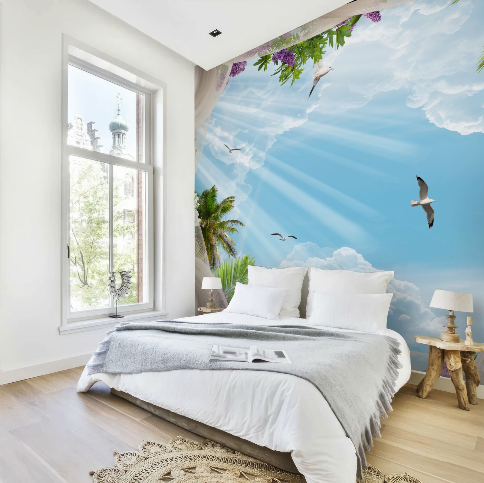 Fotobehang vogels en de lucht