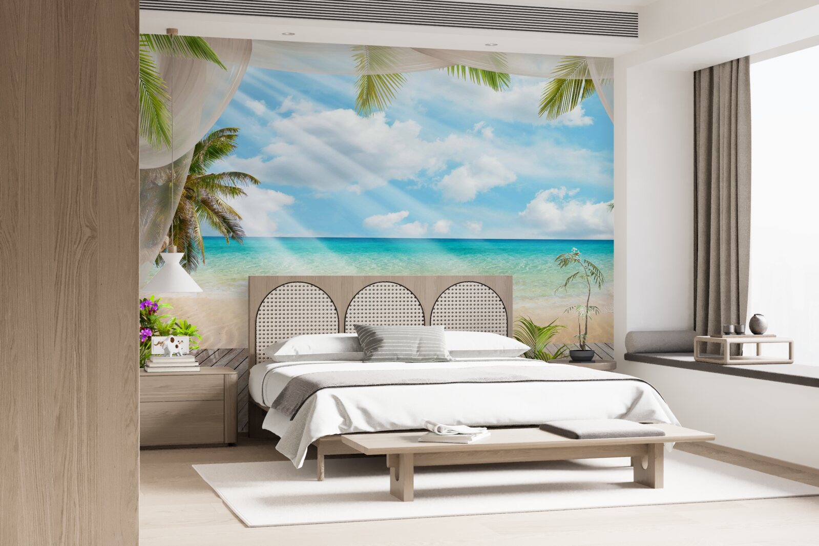Fotobehang de weg naar de oceaan door de sluier