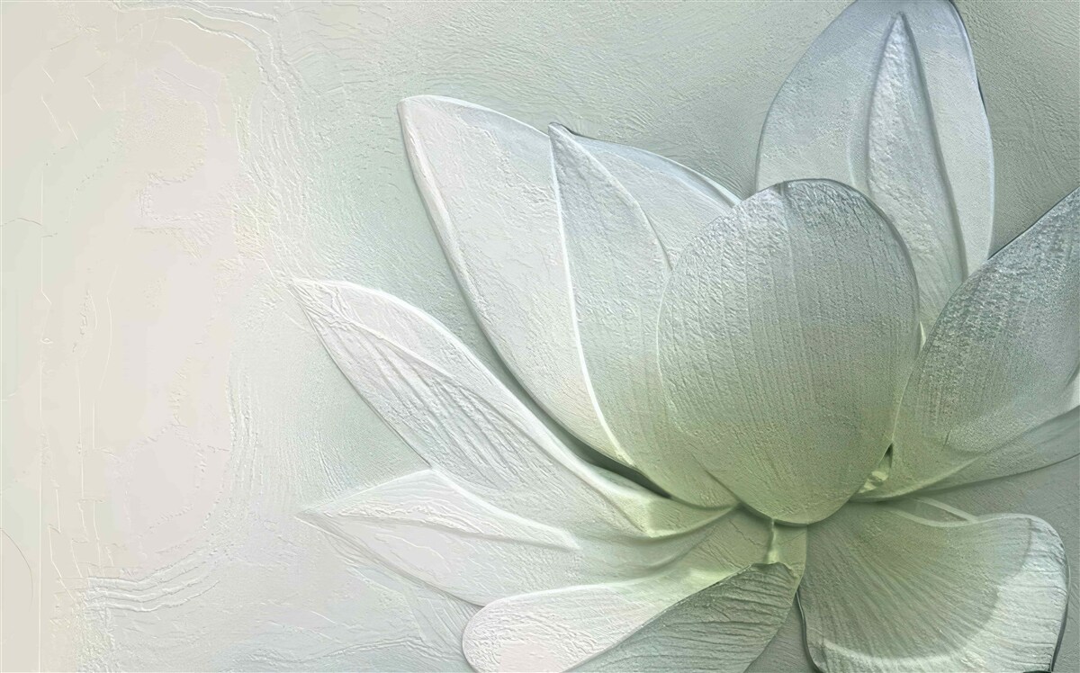 Fotobehang majestueuze en verbluffende sneeuwwitte bloem