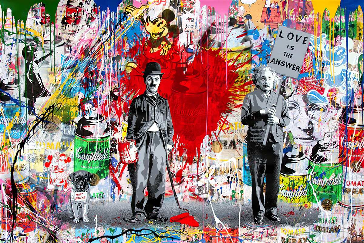 Fotobehang charlie chaplin en einstein
