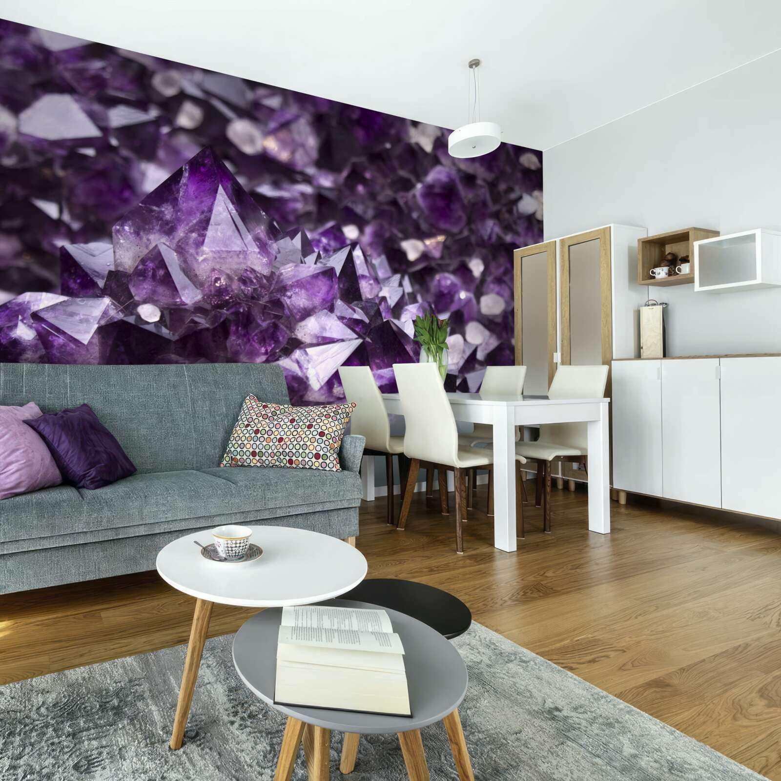 Fotobehang paarse kristallen