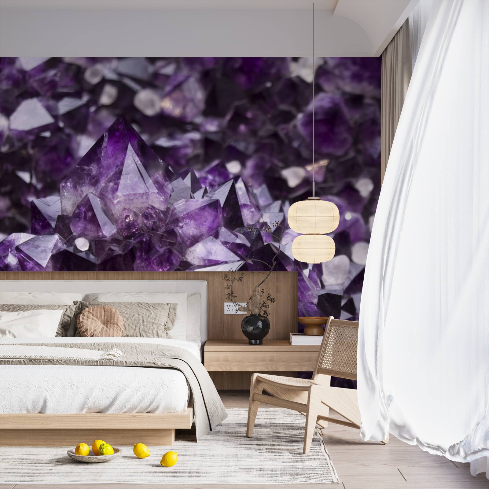 Fotobehang paarse kristallen