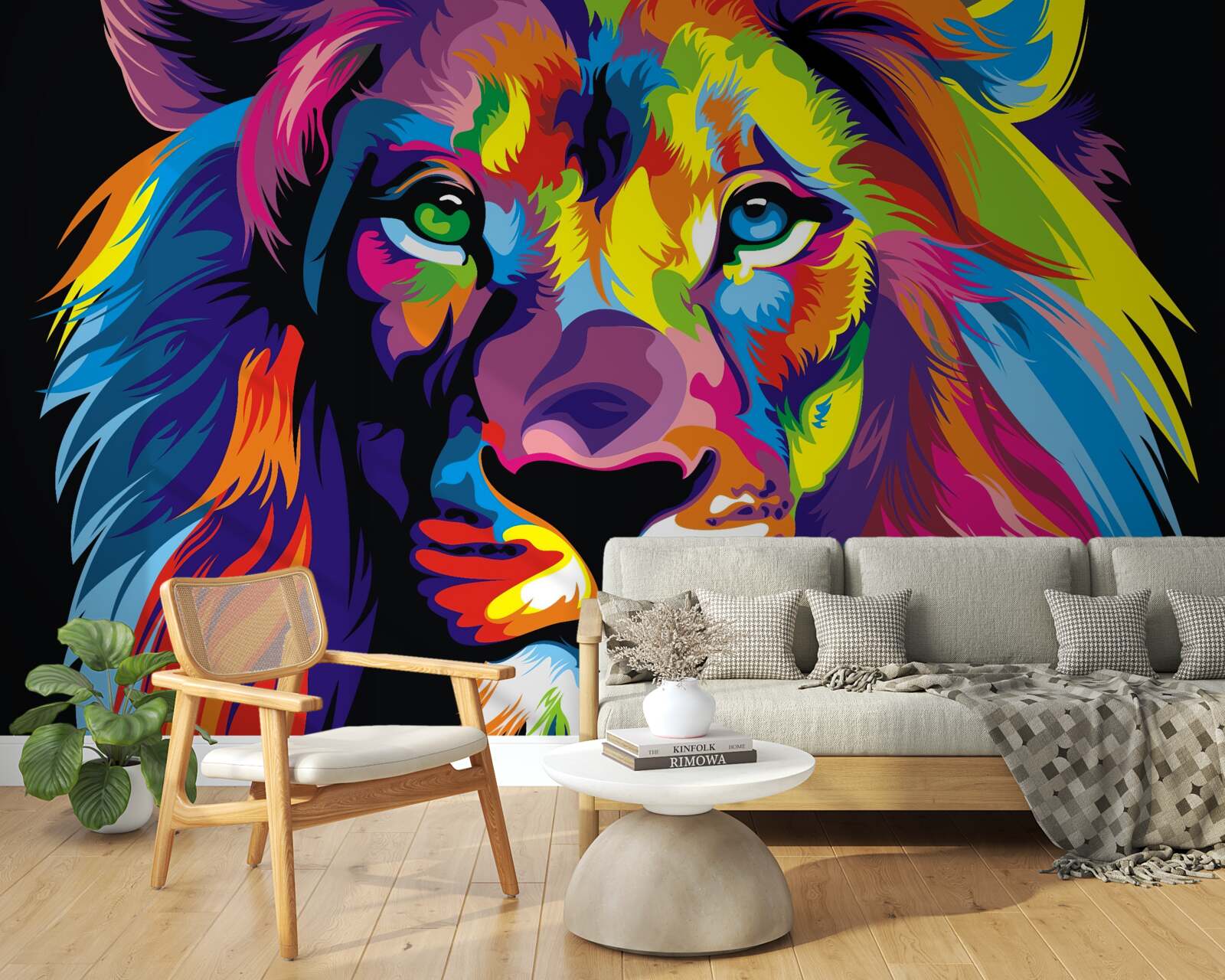 Fotobehang pop-art afbeelding van een leeuw