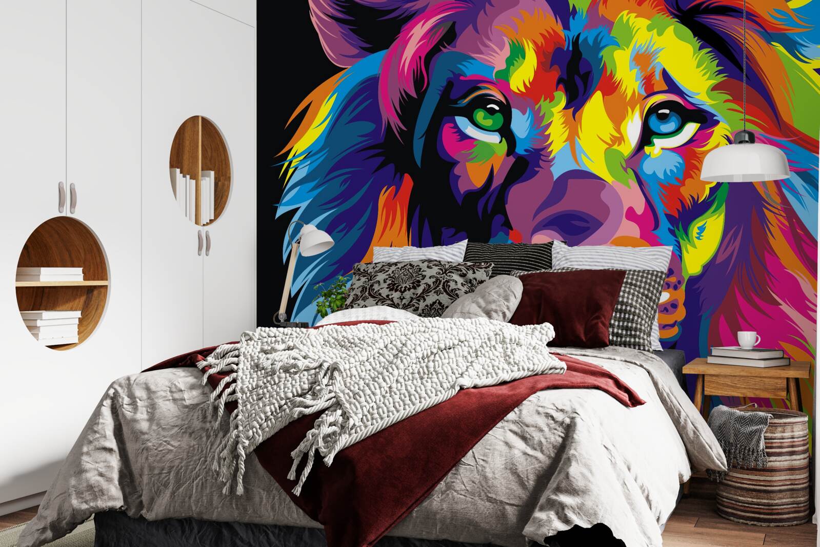 Fotobehang pop-art afbeelding van een leeuw