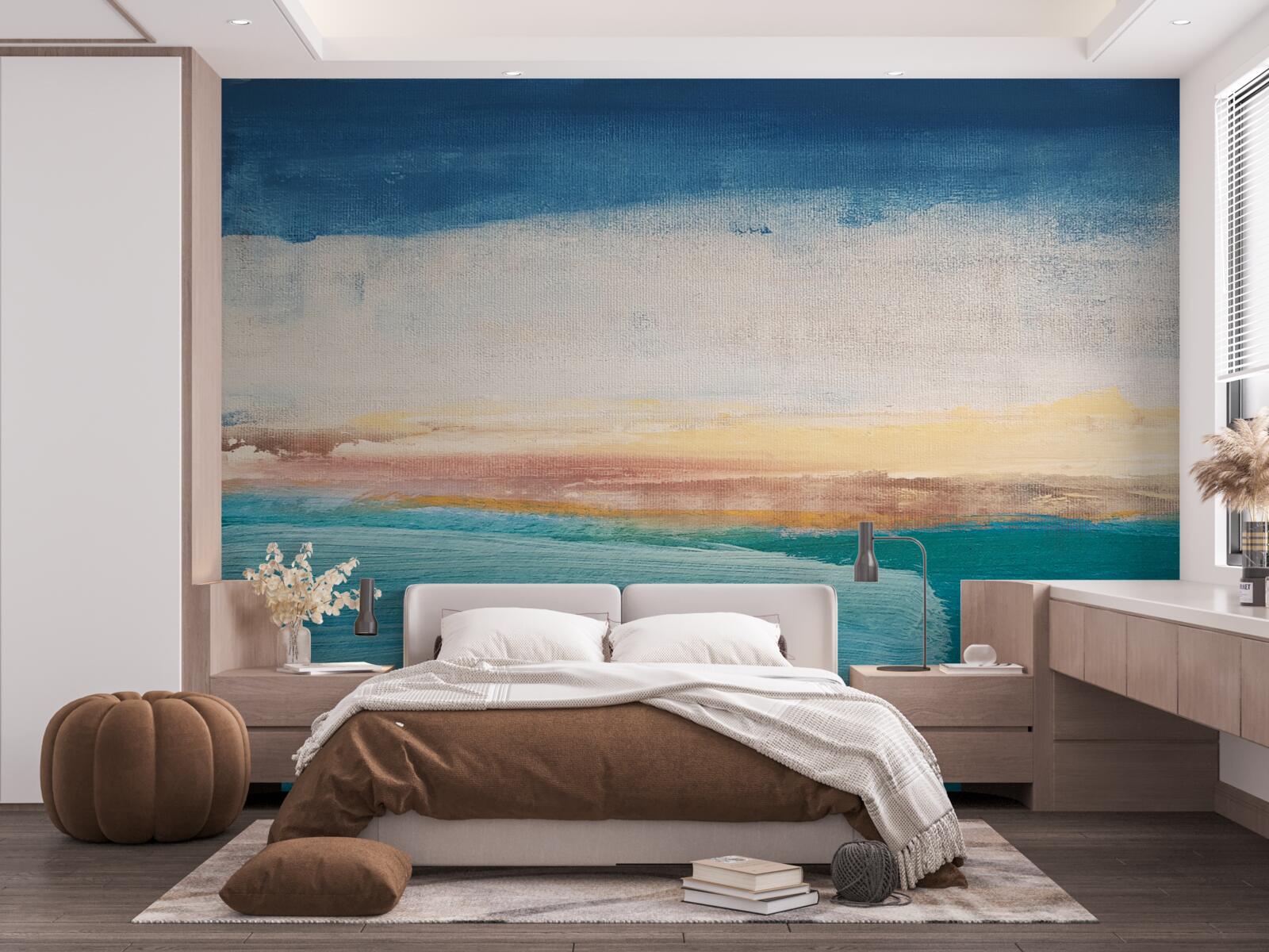 Fotobehang verfstreken in verschillende kleuren