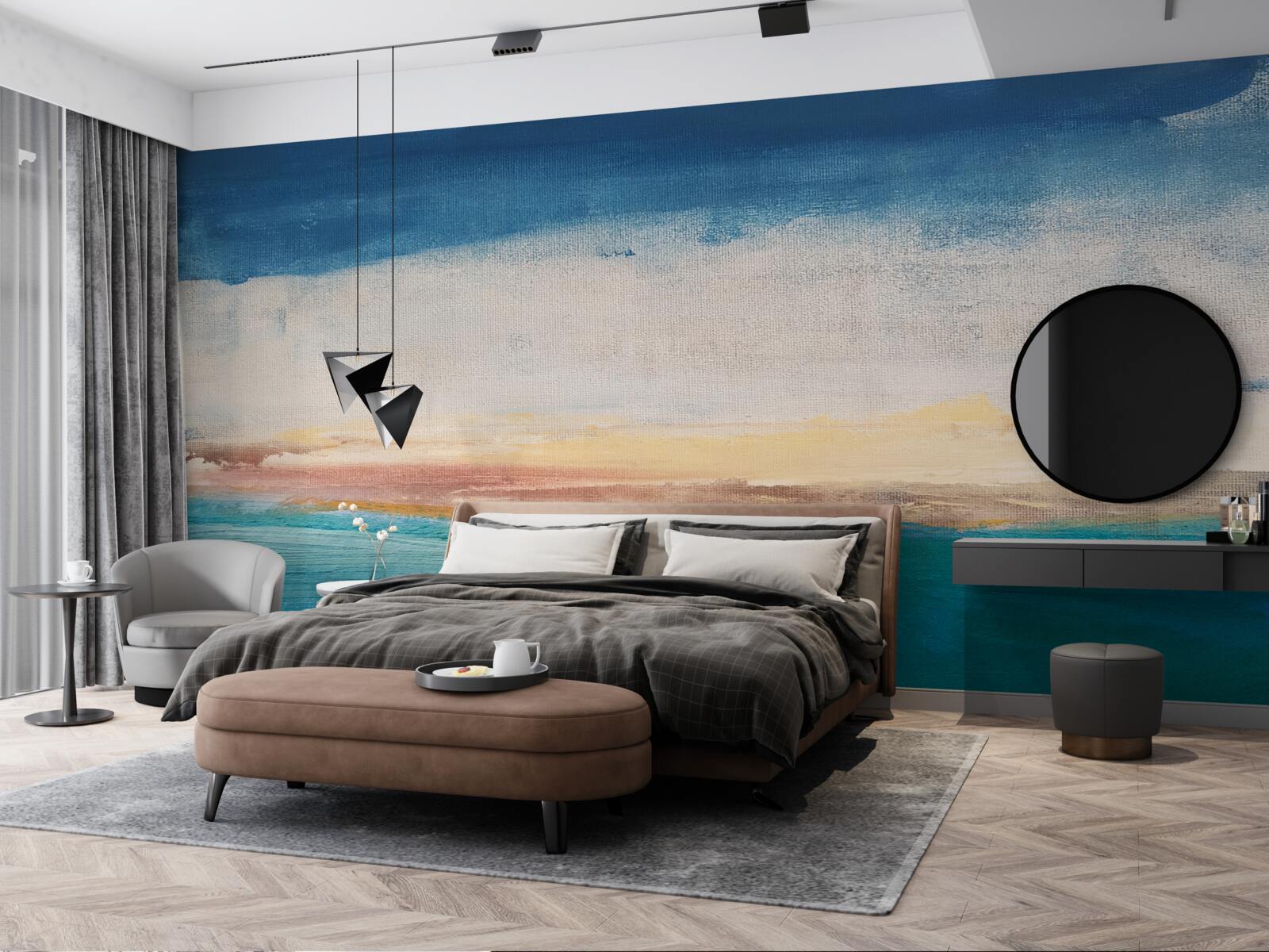 Fotobehang verfstreken in verschillende kleuren