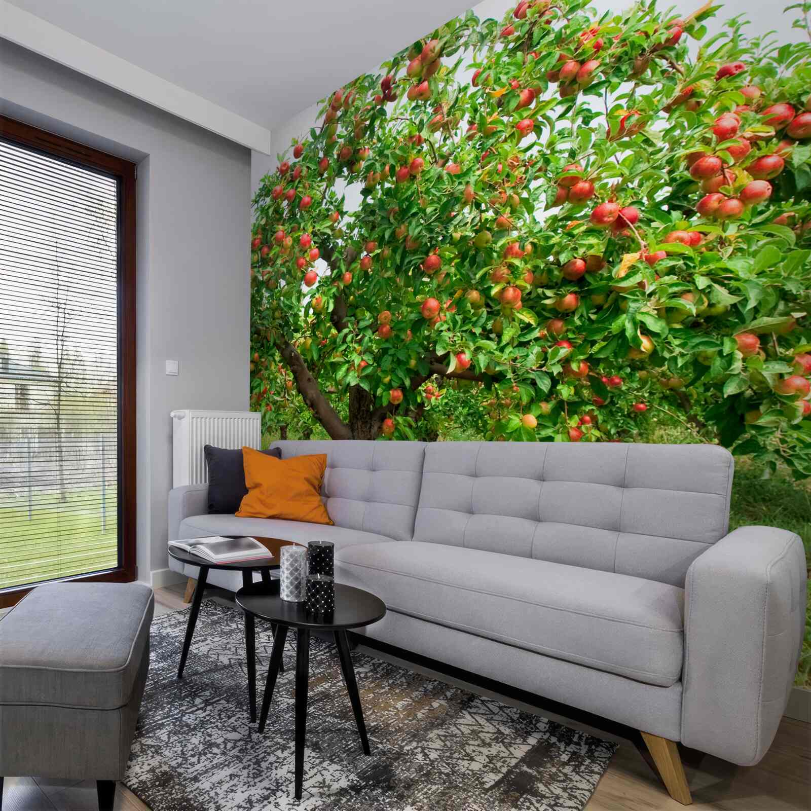 Fotobehang vruchtdragende appelboom