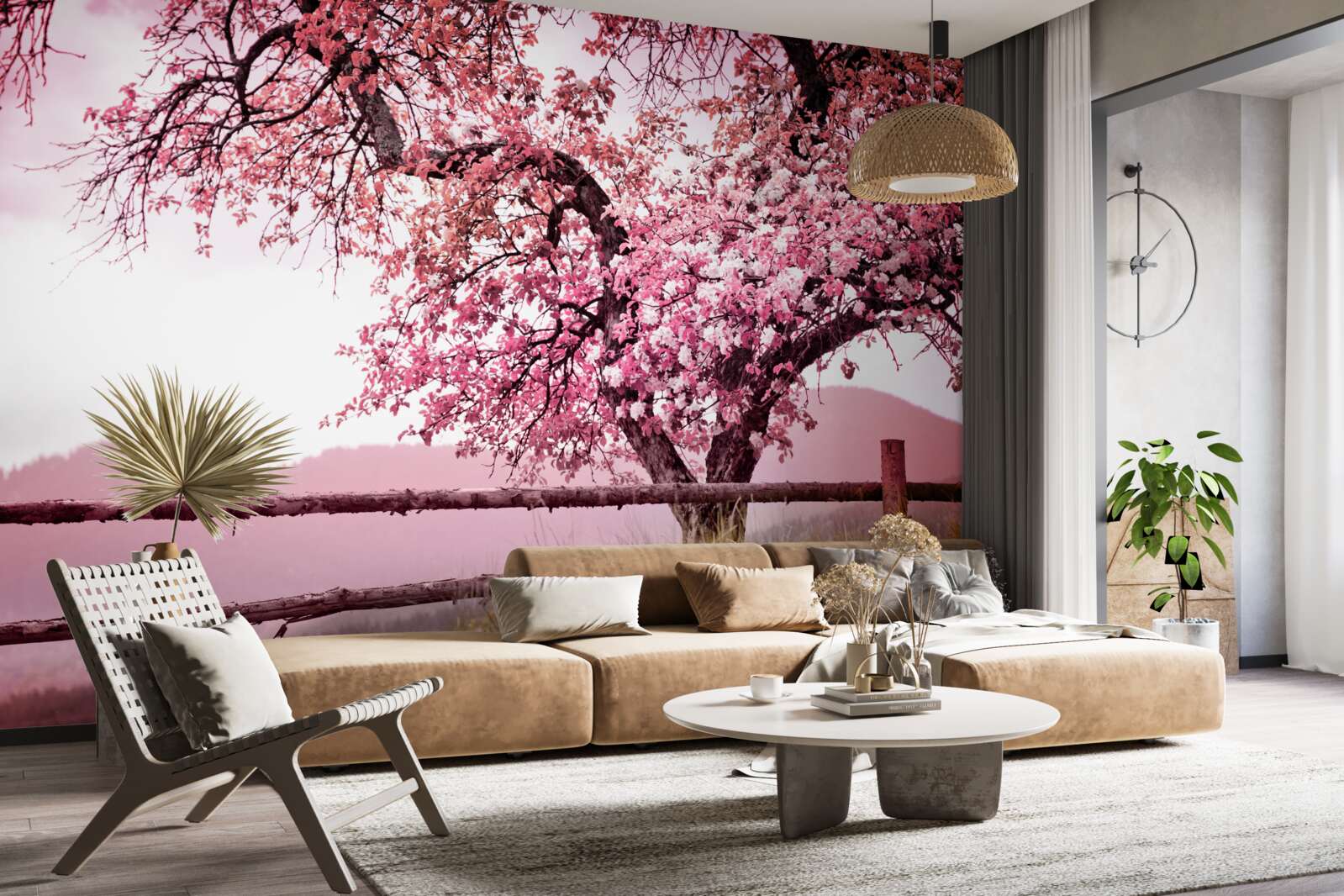 Fotobehang bloeiende sakuraboom