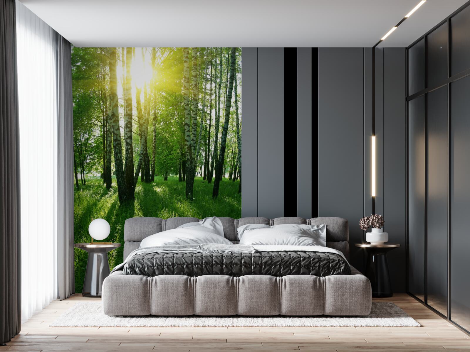 Fotobehang ochtend in het bos