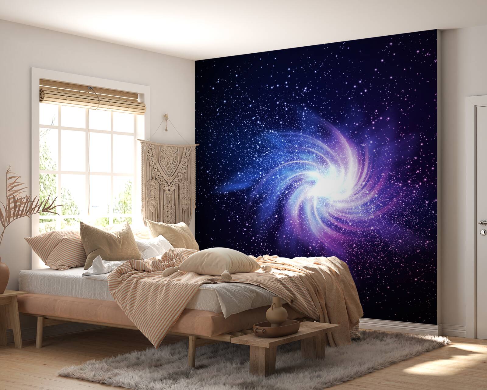 Fotobehang een draaikolk in de ruimte tussen de sterren