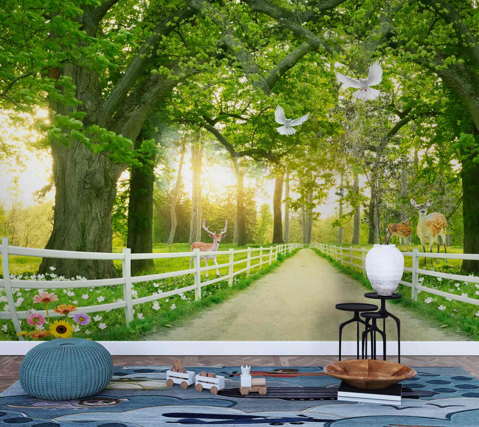 Fotobehang een pad voor romantische wandelingen