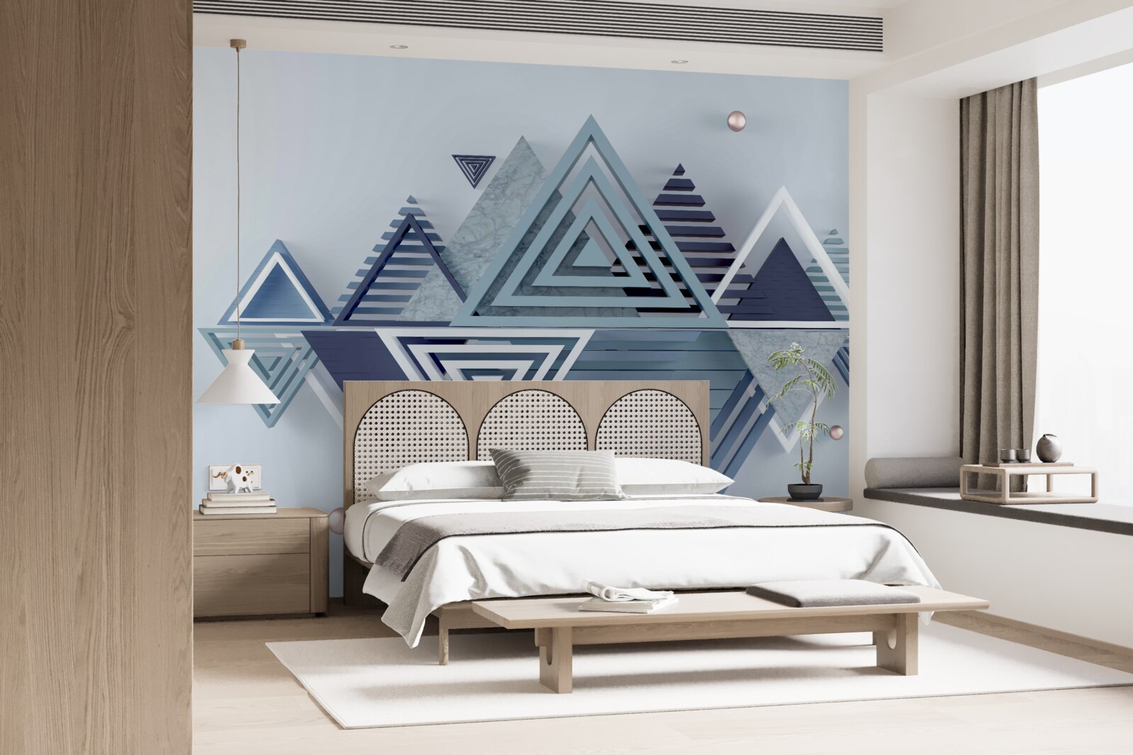 Fotobehang kleurrijke en abstracte driehoekige vormen