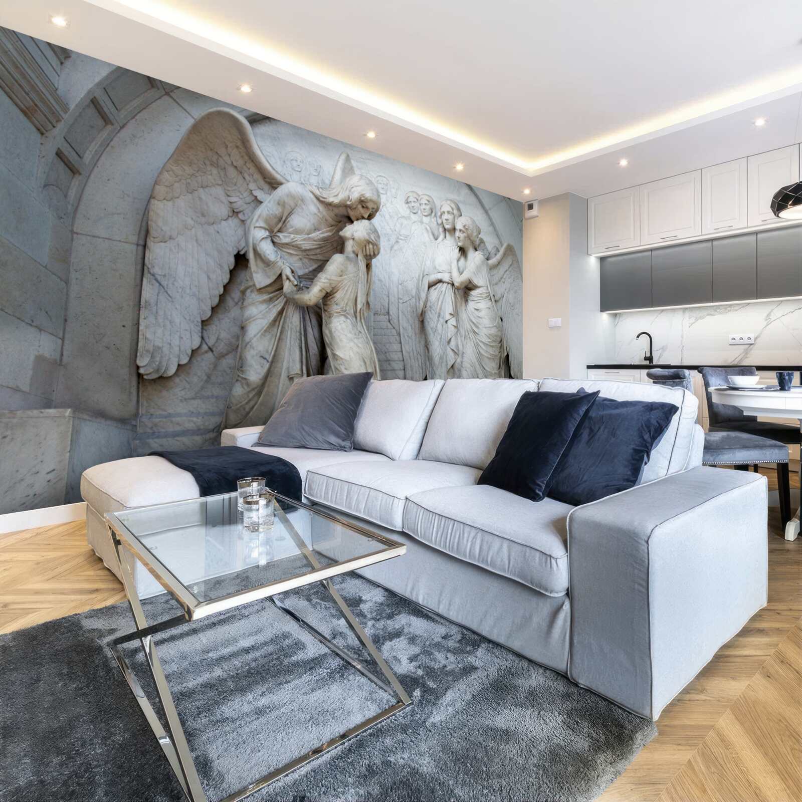 Fotobehang samenstelling van engelenbeelden