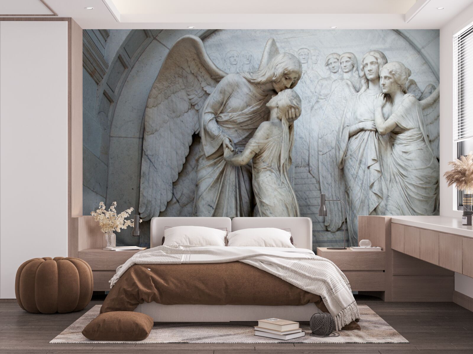 Fotobehang samenstelling van engelenbeelden