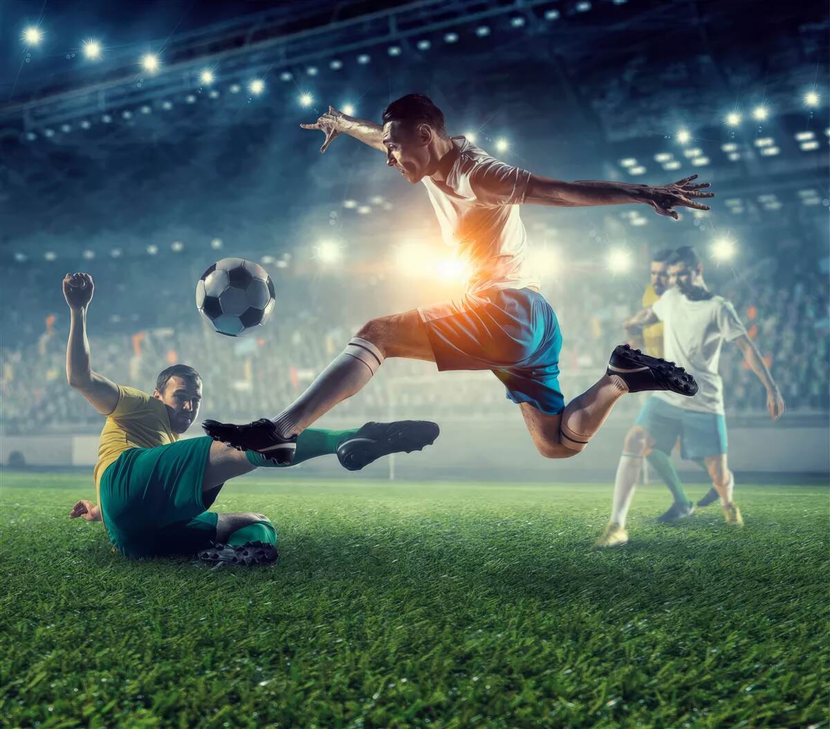 Fotobehang voetbalwedstrijd