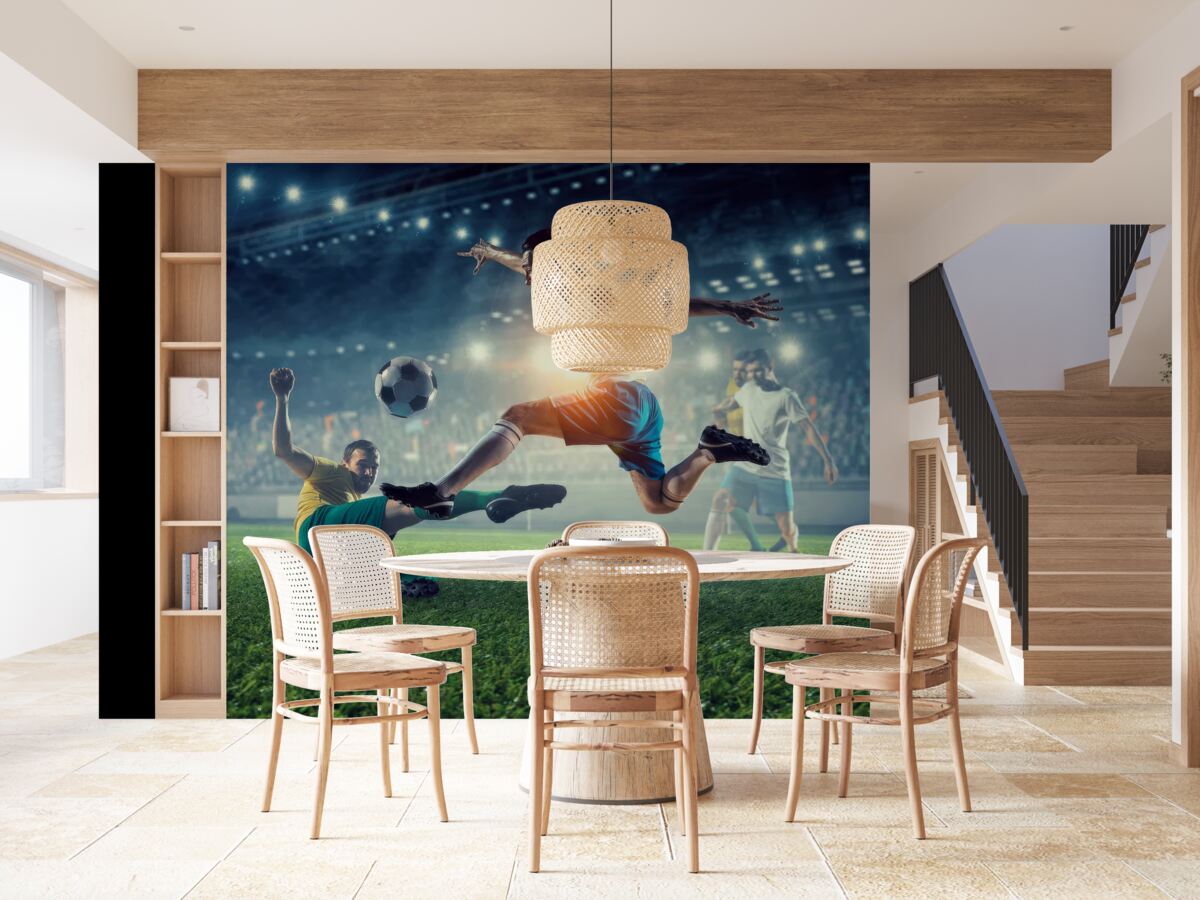Fotobehang voetbalwedstrijd