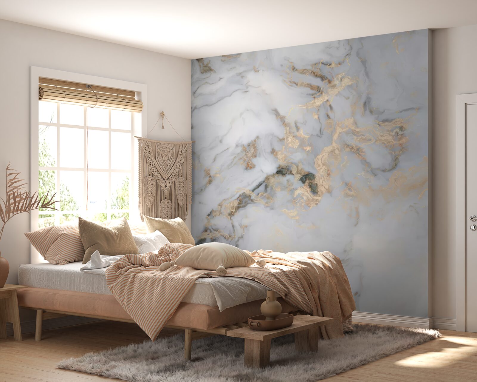 Fotobehang achtergrond die doet denken aan licht marmer