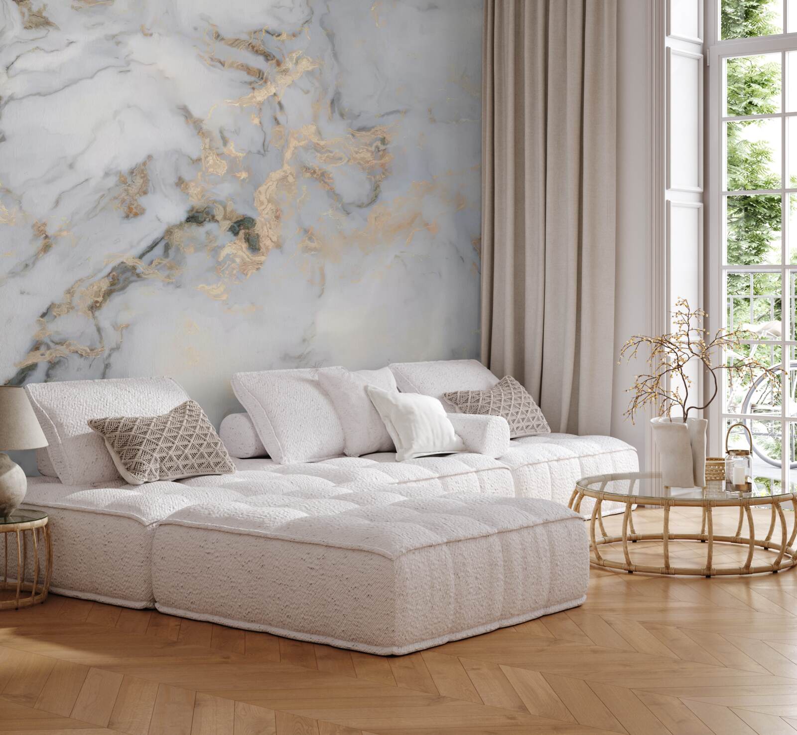 Fotobehang achtergrond die doet denken aan licht marmer