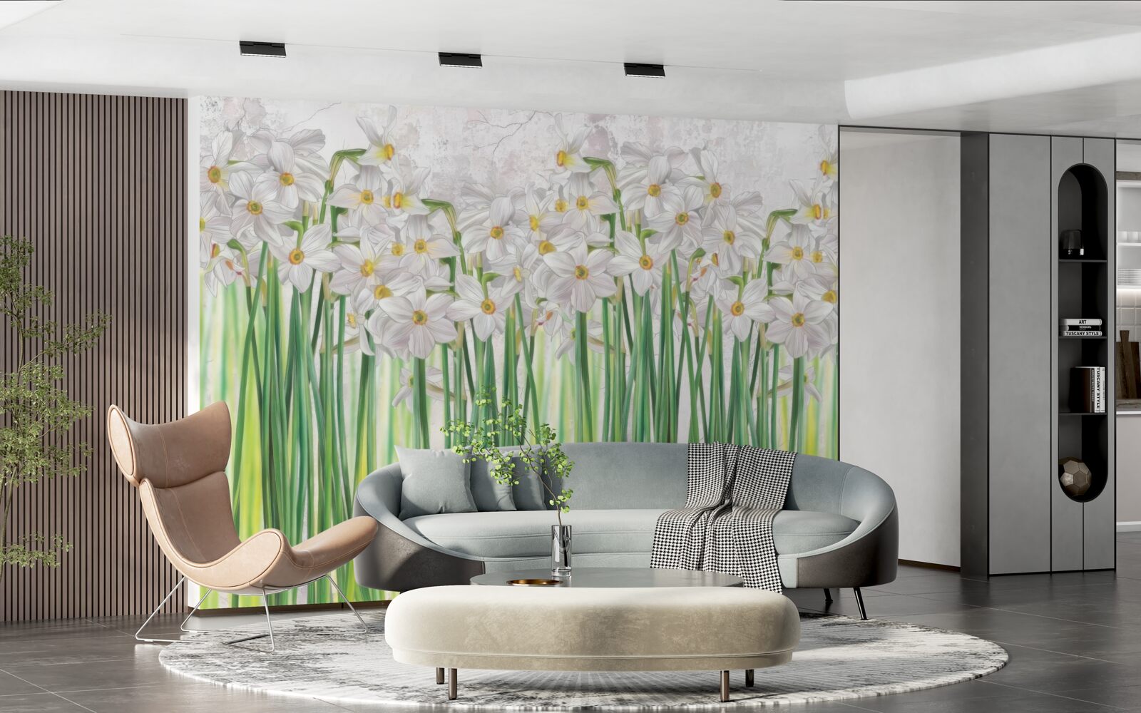 Fotobehang Narcissenbloemen zijn wit