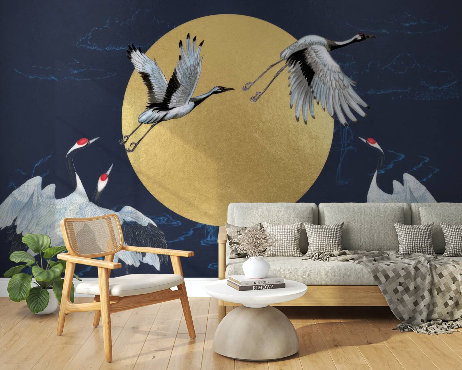 Fotobehang vlucht van witte vogels