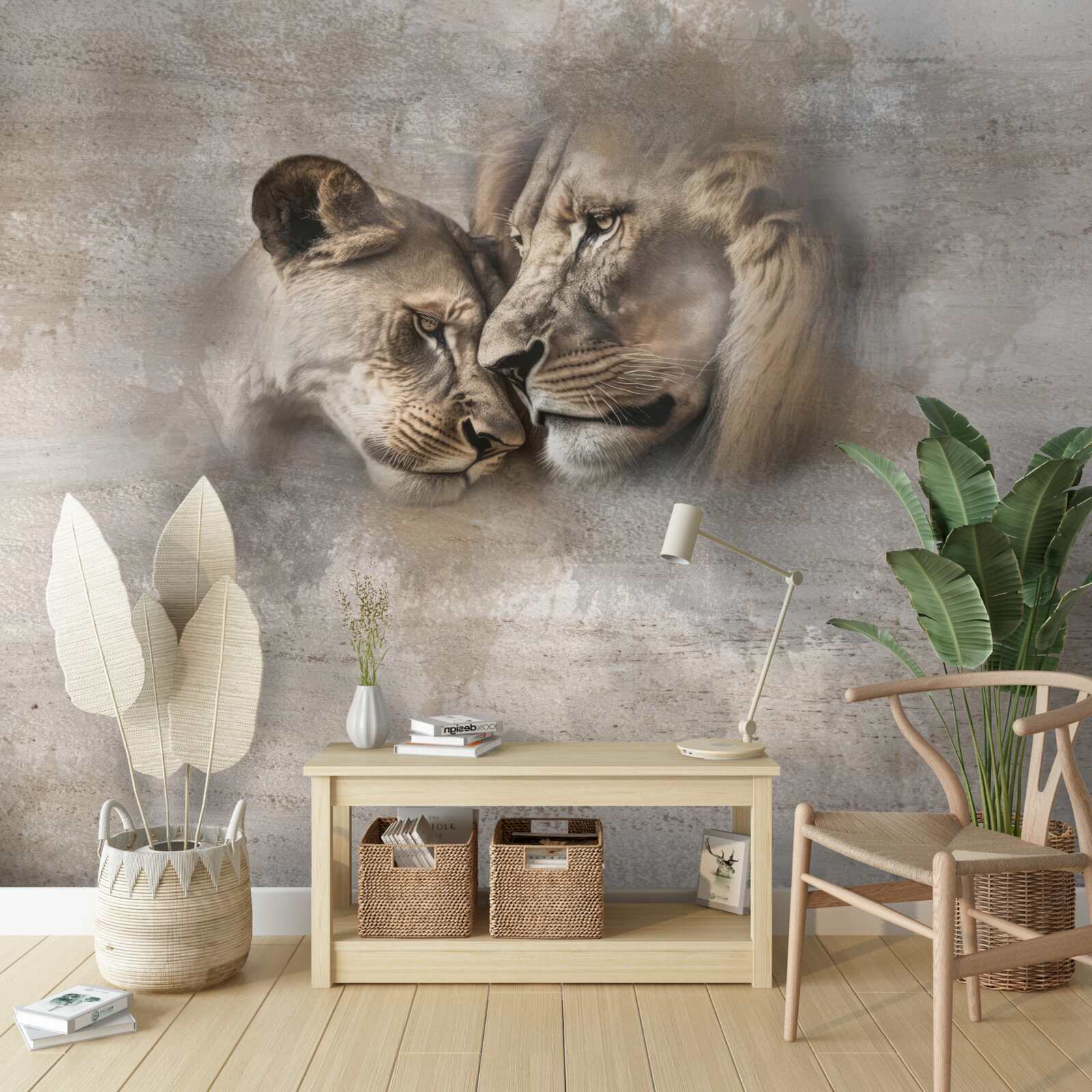 Fotobehang leeuwenpaar
