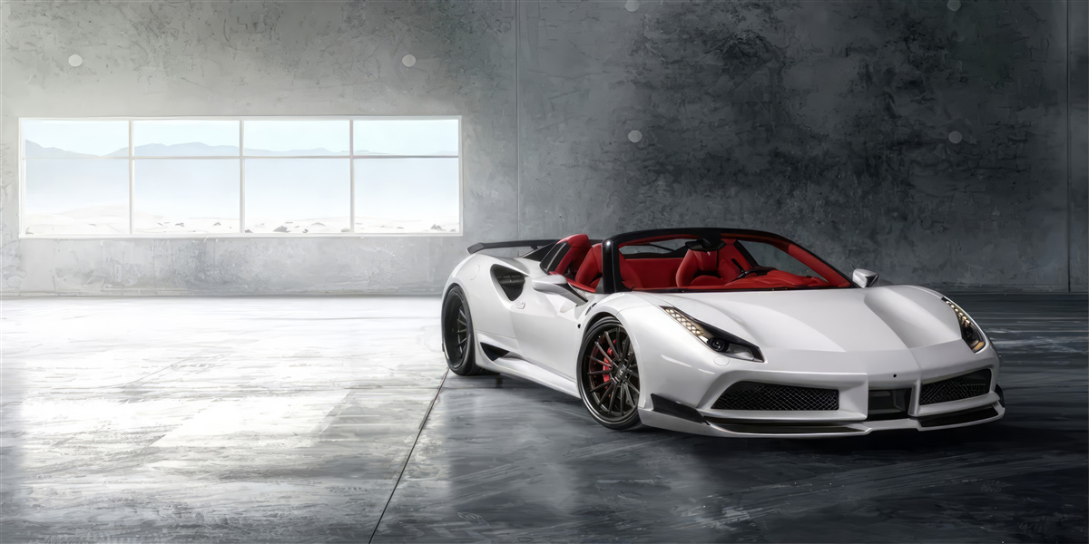 Fotobehang witte sport cabriolet