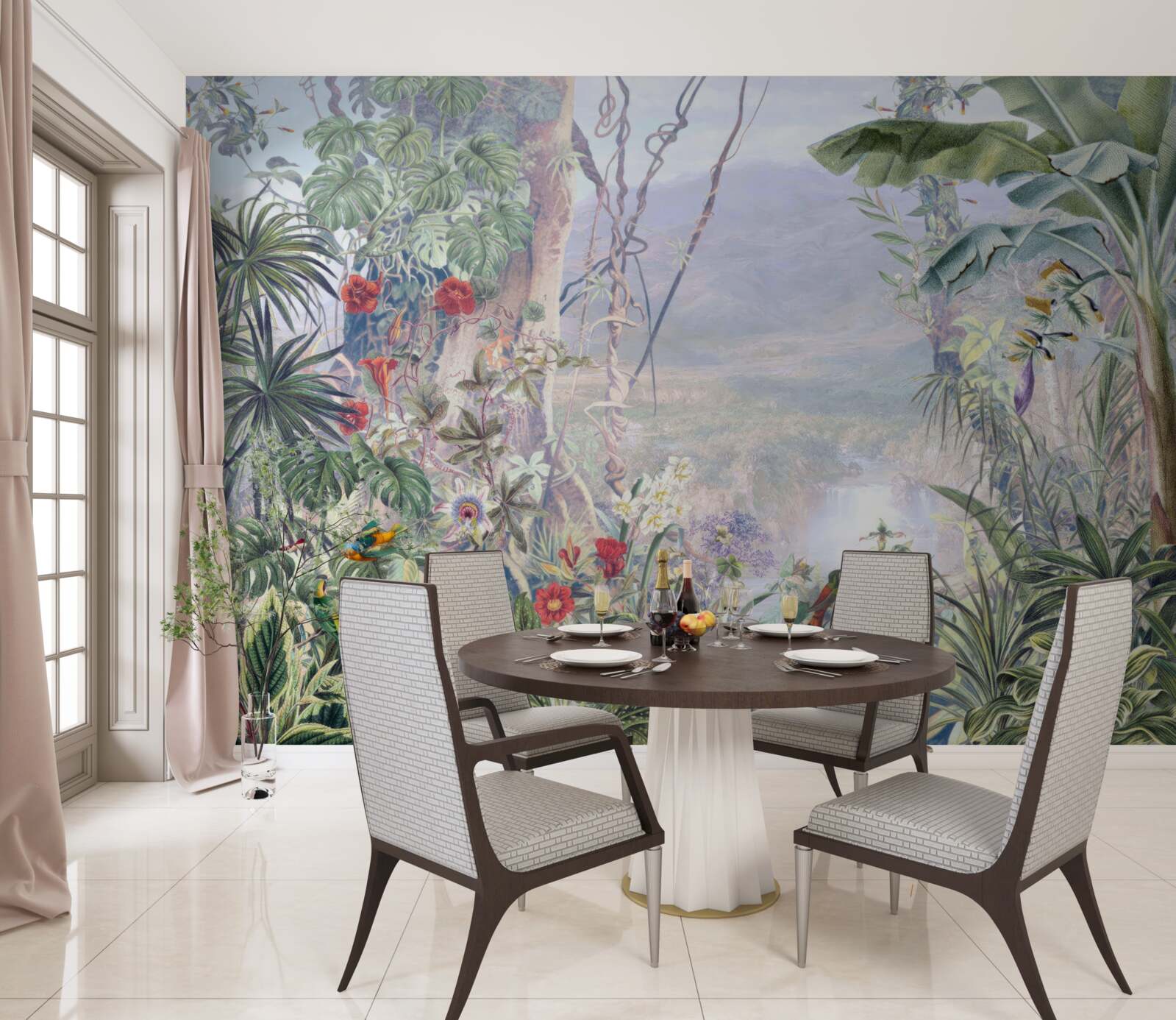 Fotobehang gevederde junglebewoners