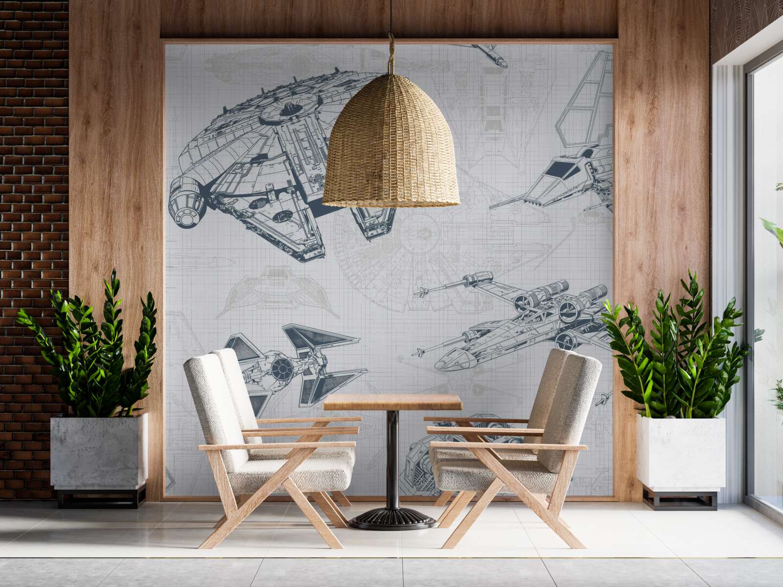 Fotobehang diagrammen van verschillende vliegtuigen