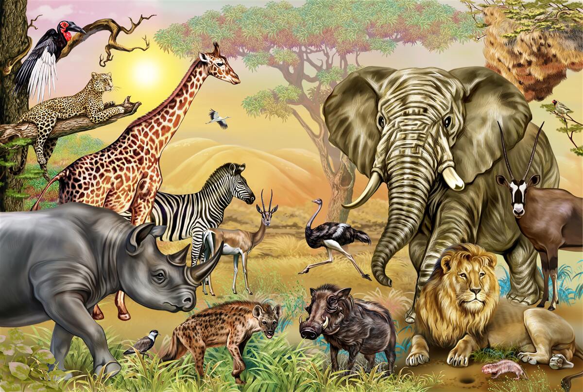 Fotobehang grote tropische familie