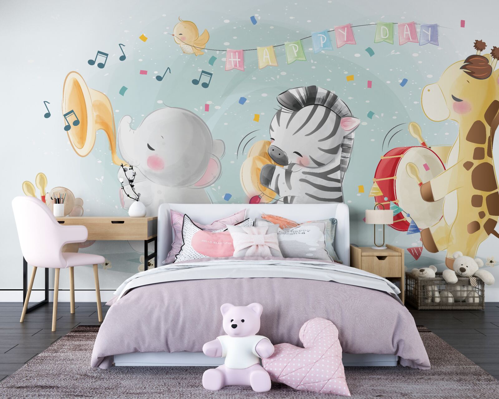 Fotobehang groep jonge artiesten