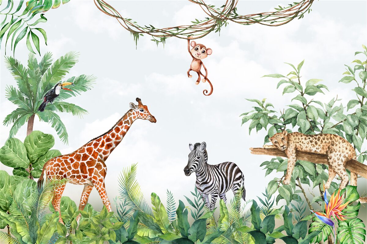 Fotobehang dieren uit tropische gebieden nemen rust
