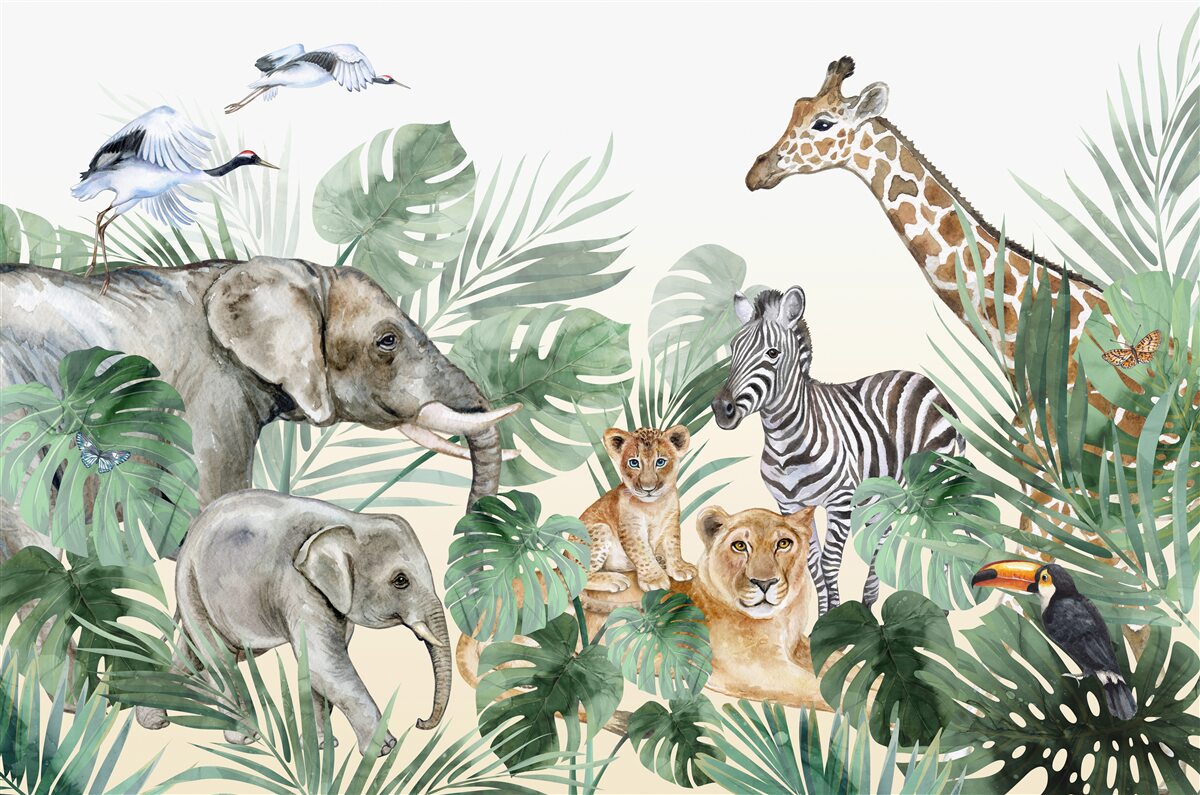 Fotobehang grote tropische dieren