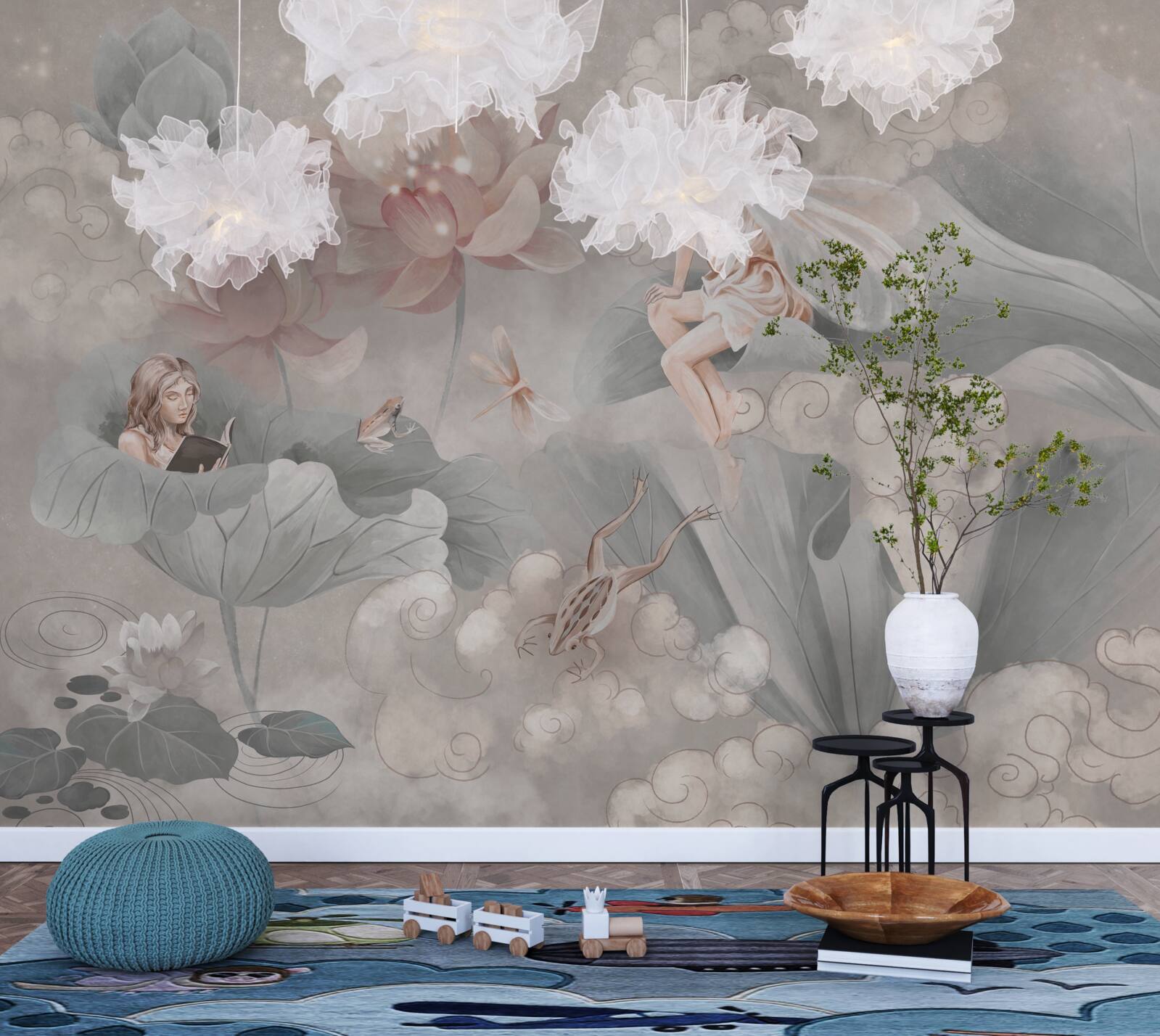 Fotobehang bloemknoppen waarin feeën zich verstoppen