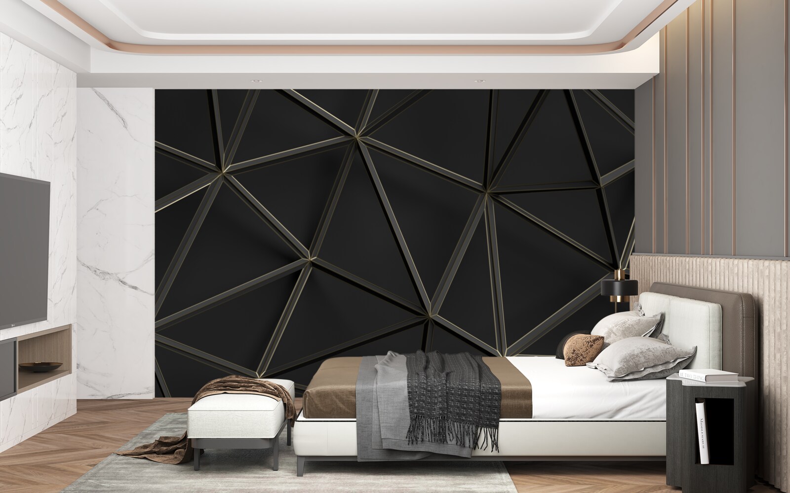 Fotobehang glas-in-lood van zwart glas