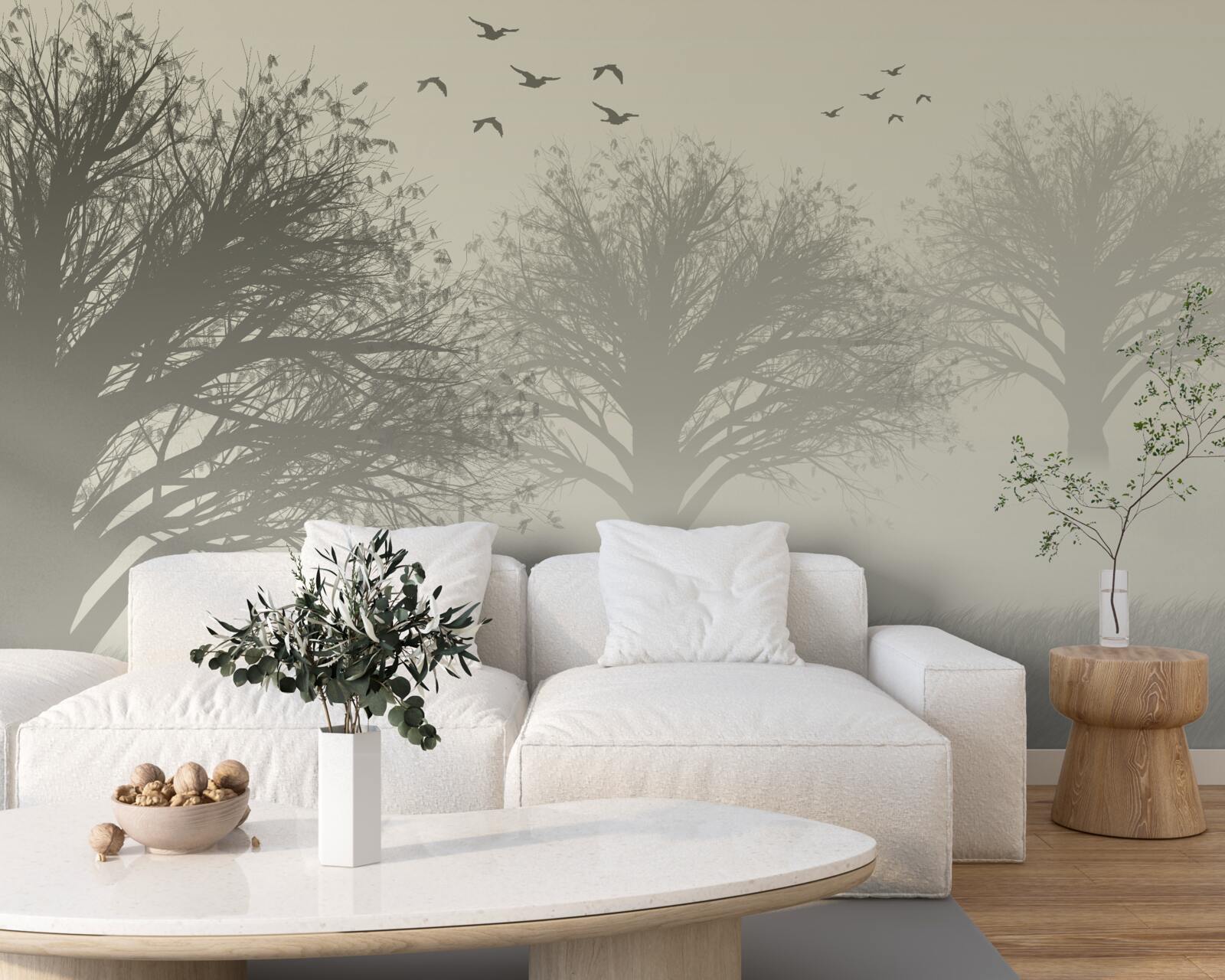 Fotobehang vogels vliegen weg voor de winter