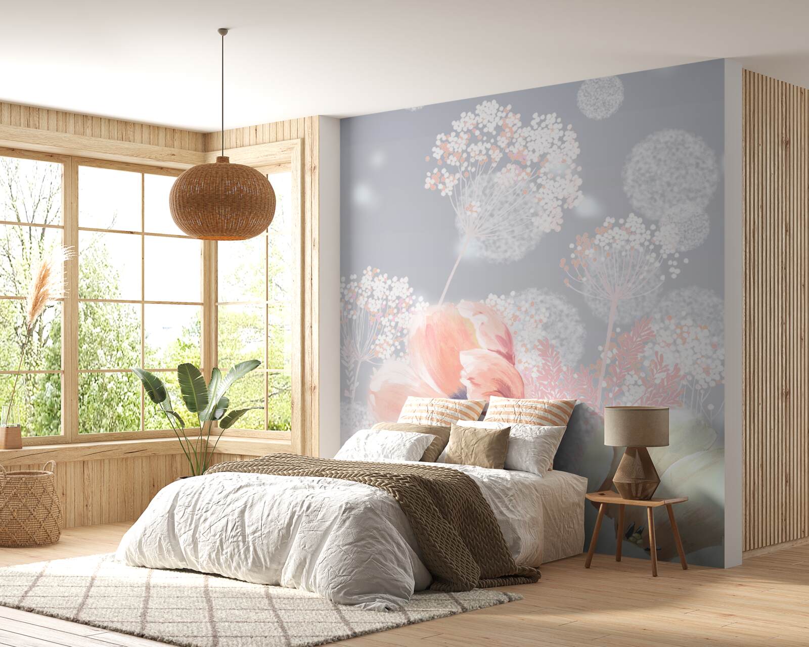 Fotobehang delicate zomerbloemen