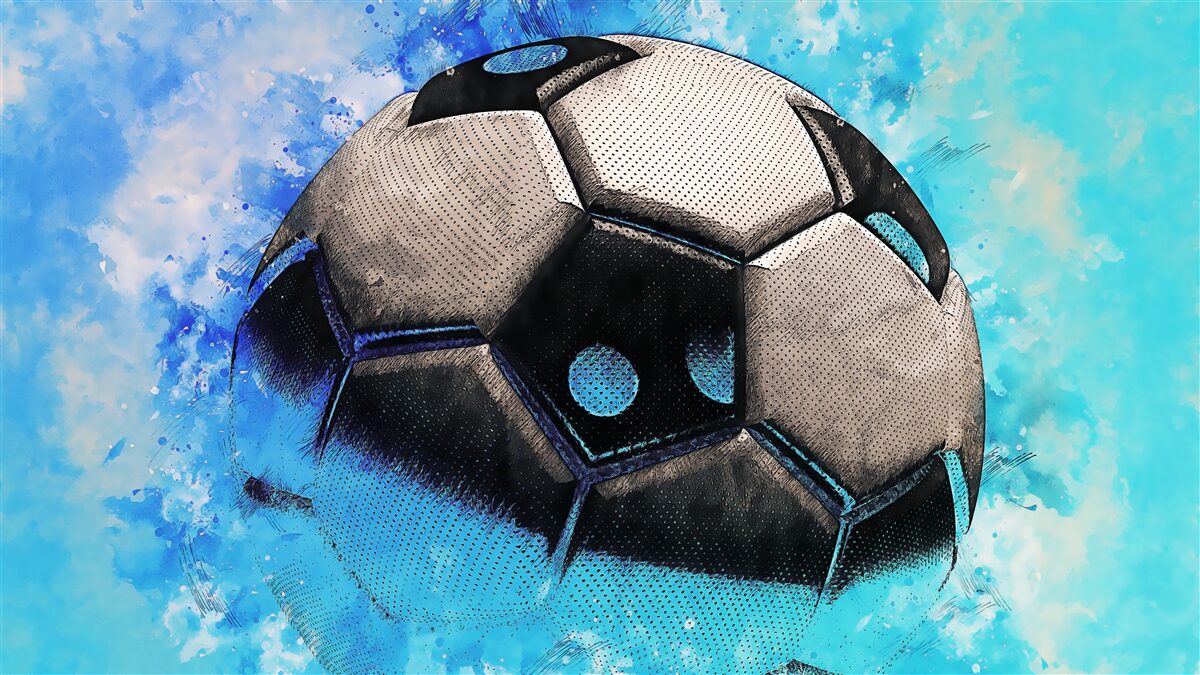 Fotobehang snel vliegend voetbal