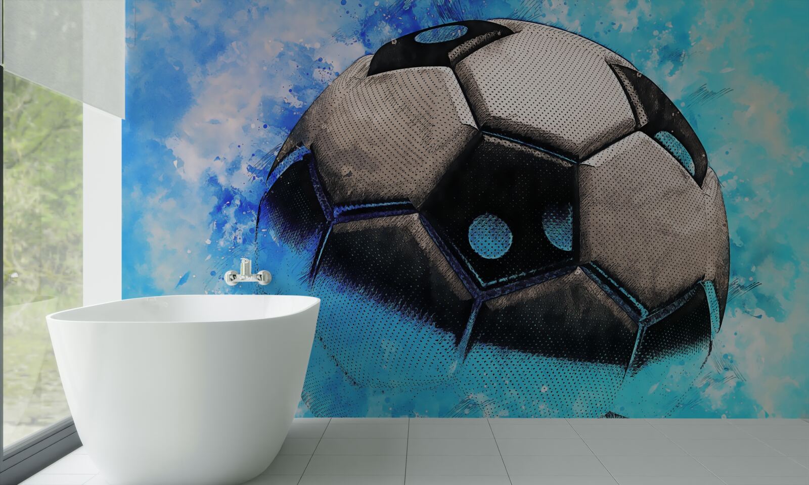 Fotobehang snel vliegend voetbal
