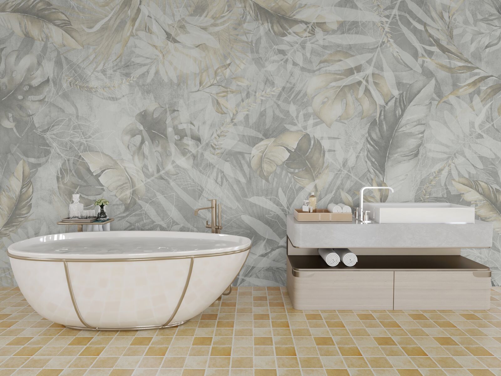 Fotobehang overvloed aan planten in de jungle