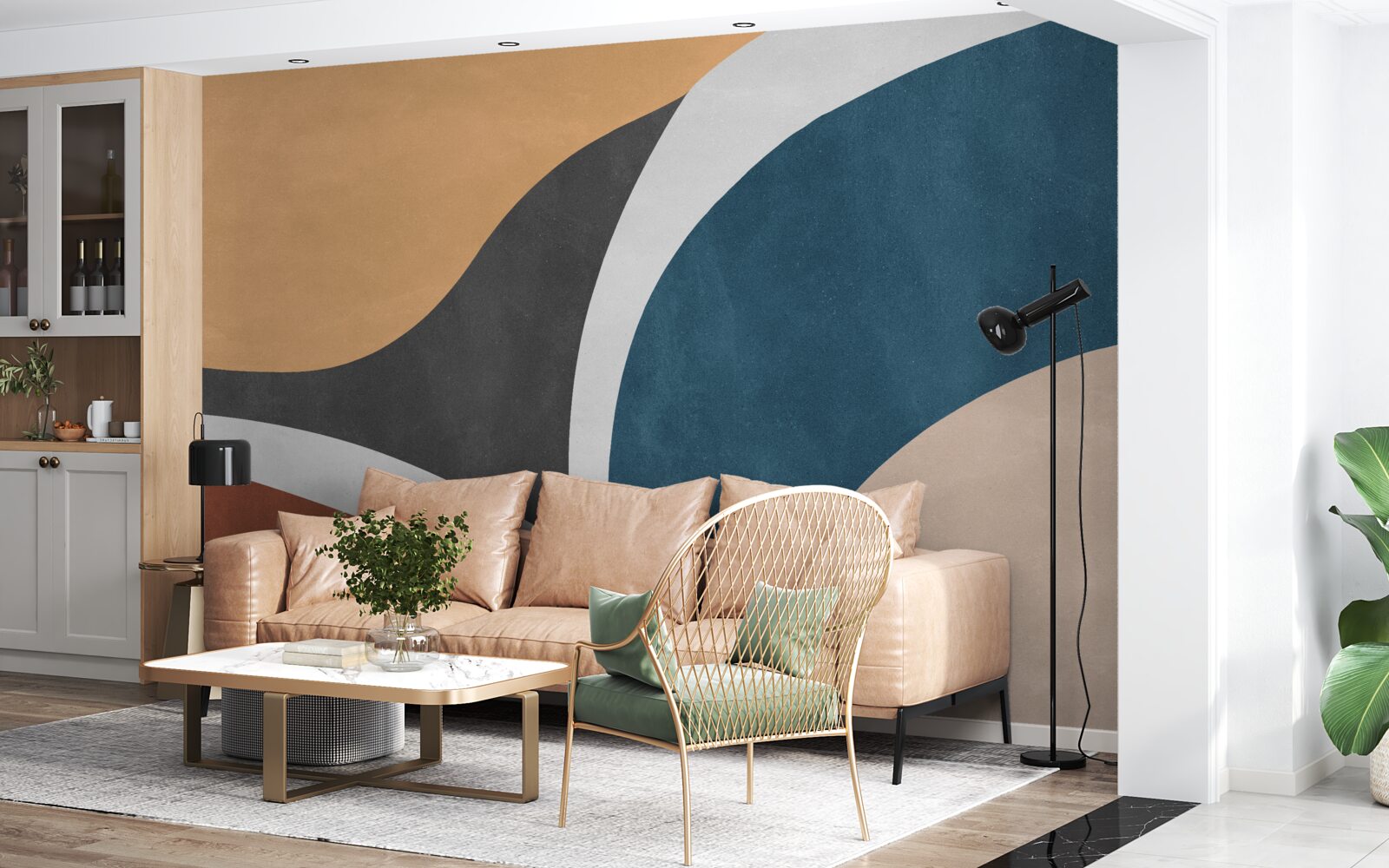 Fotobehang gladde abstracte decoraties
