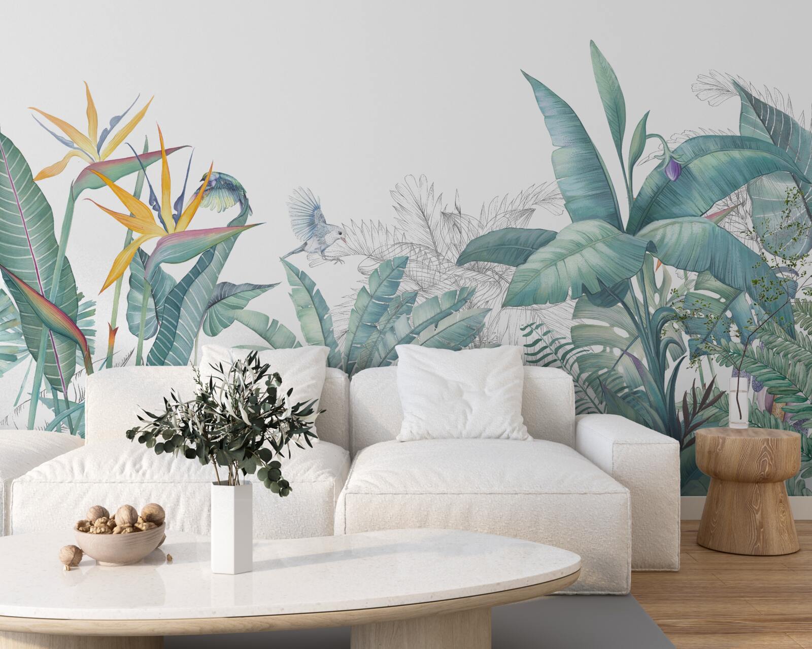 Fotobehang groene tropische planten