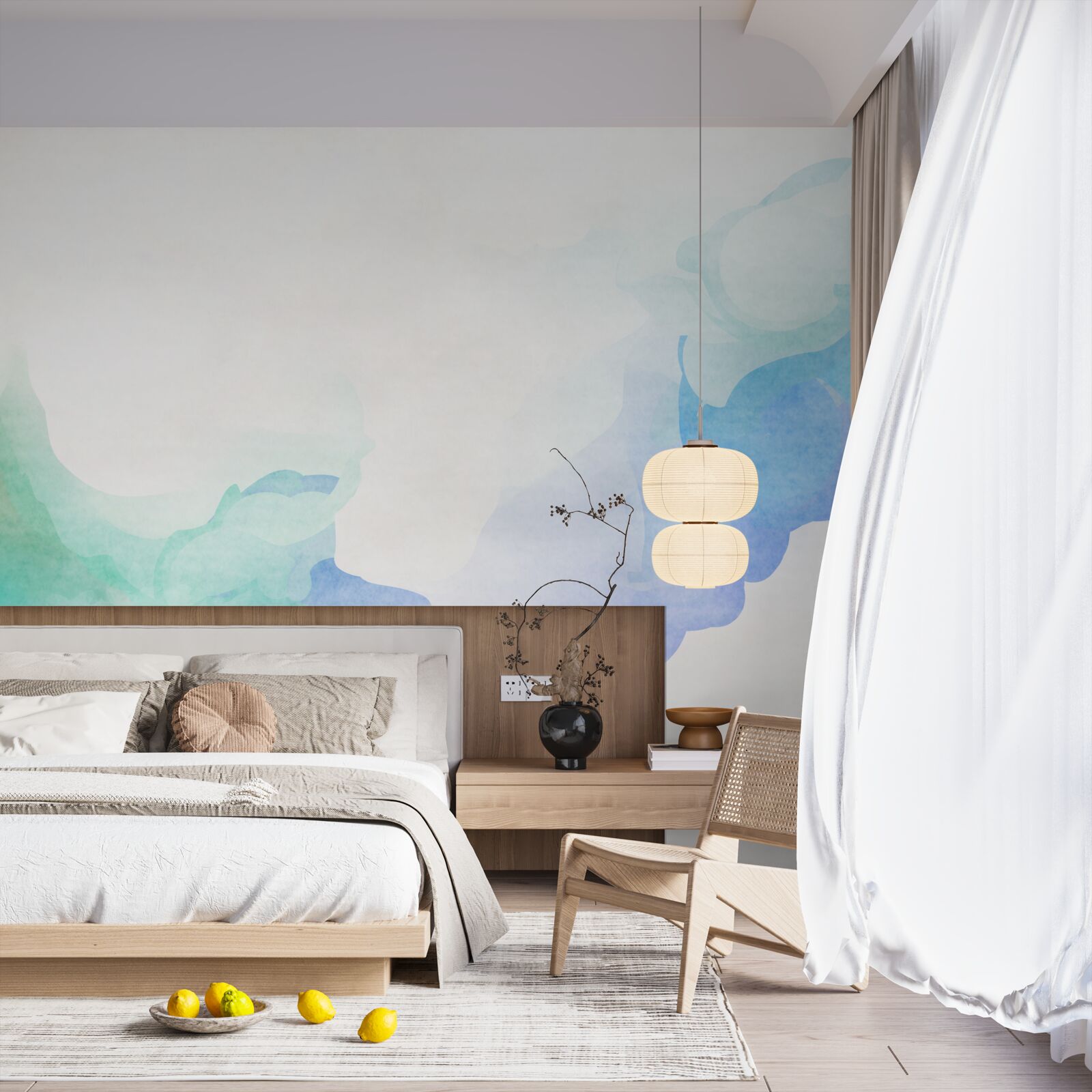 Fotobehang combinatie van twee kleuren