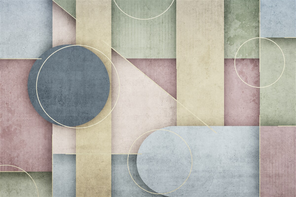 Fotobehang compositie met geometrische elementen
