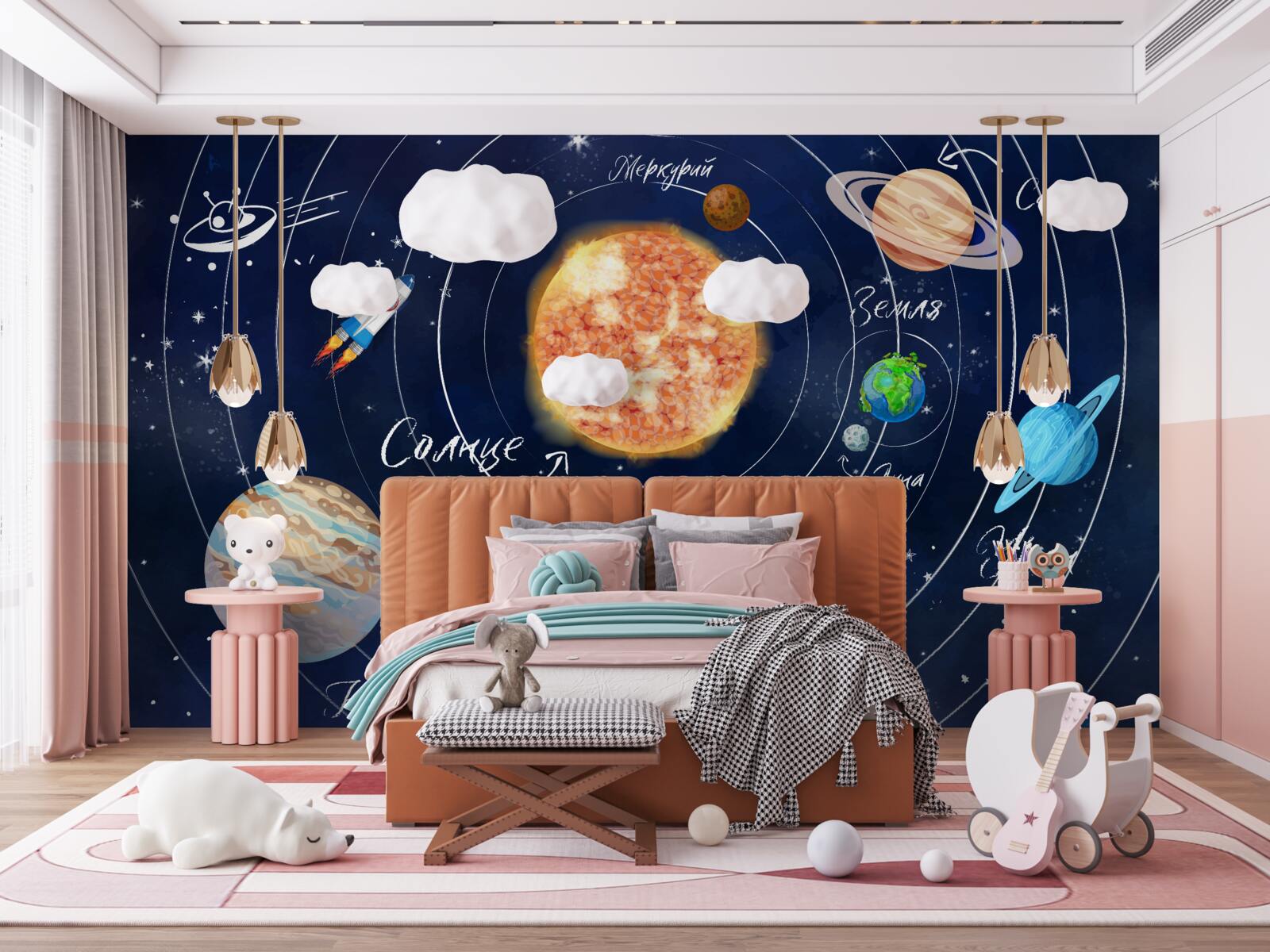 Fotobehang planeten en hemellichamen in de ruimte