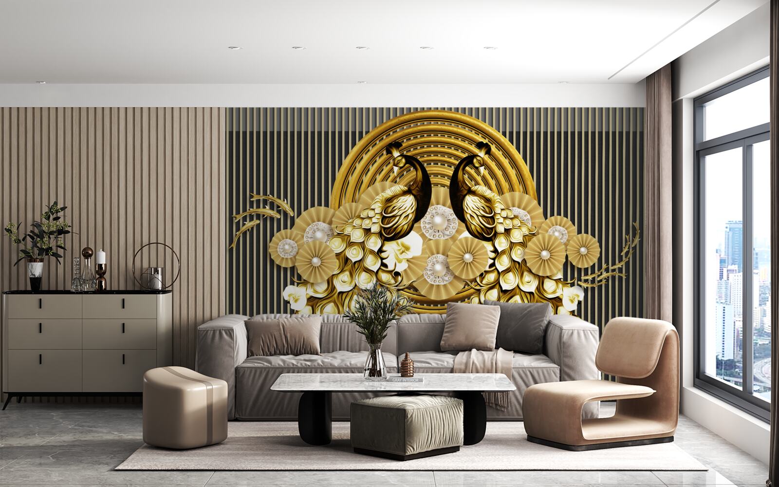 Fotobehang producten met afbeeldingen van pauwen