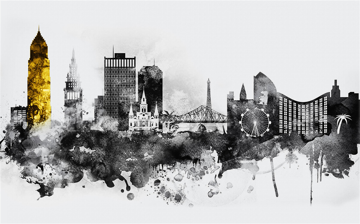 Fotobehang architectonische abstractie van stedelijke ruimte