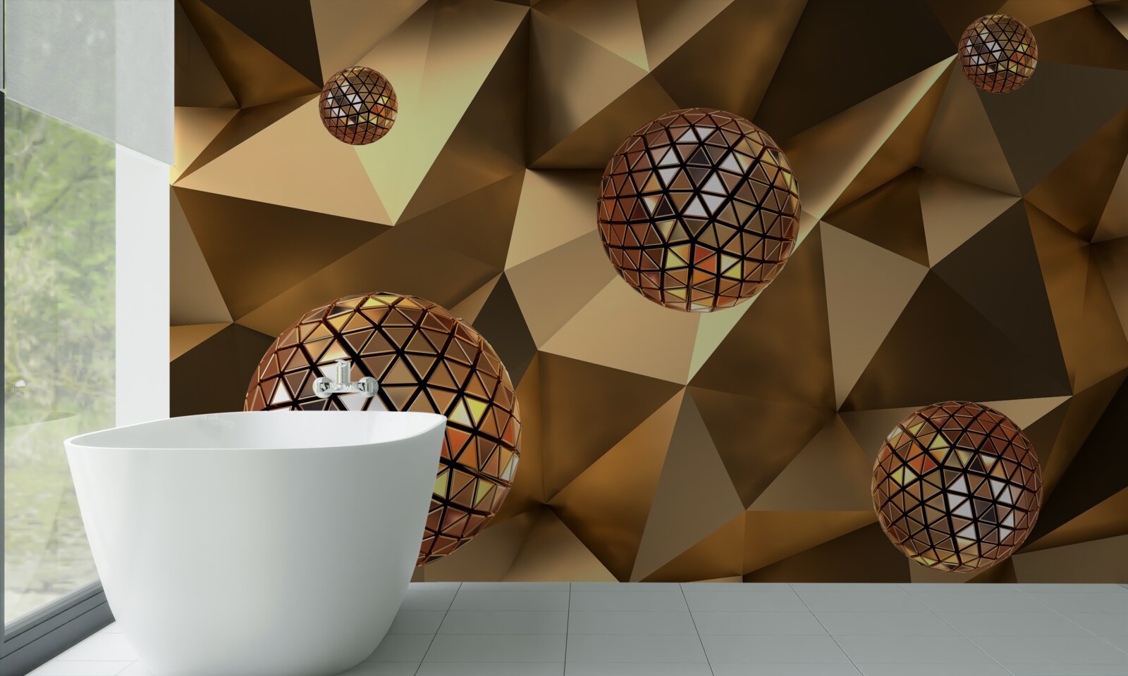 Fotobehang 3d drijvende discoballen