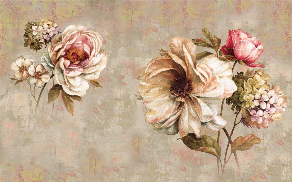 Fotobehang bloemstukken in boeketten