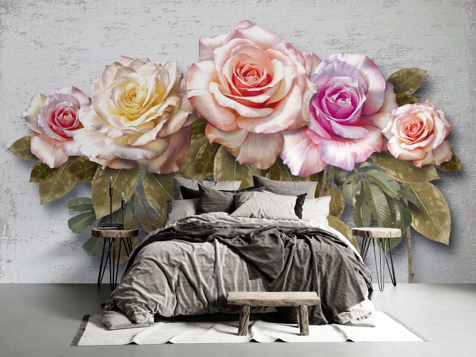 Fotobehang een boeket prachtige rozen